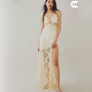 For Love & Lemons Ysabelle Maxi Lace Dress Size L